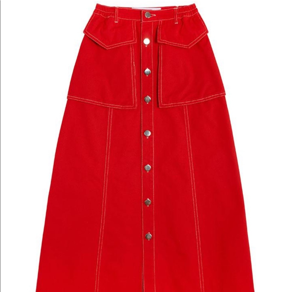 L.F. Markey Red Hector Skirt - Size 0 A-line long